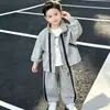 Roupa infantil meninos primavera e outono terno listrado estilo coreano crianças bonitas conjunto esportivo de duas peças roupas para crianças pequenas e médias comércio exterior