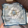Bufanda de seda a rayas de primavera y verano, nueva moda, bufanda de satén de seda artificial, bufanda cuadrada de seda morera de 70 cm, chal protector solar, venta al por mayor