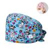 Gorro Quirúrgico Transfronterizo Algodón Color Sólido Correa Estampada Ajustable Unisex para Enfermera de Quirófano Gorro para Odontólogo Oral