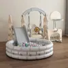 Juego de Columpios y Tobogán Infantil al por Mayor para Uso en Casa, Piscina de Bolas Oceánica para Interiores, Canasta de Baloncesto para Bebé, Porterías de Fútbol Juguetes