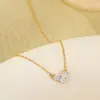Amazon Transfronterizo Collar de Corazón de Plata de Ley 925 Lujo Accesible de Gama Alta Cadena para Clavícula con Circonita Simple en Forma de Corazón Elegante para Mujer