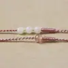 Collar de Cuerda de Cuerda Hecho a Mano con Cuentas de Arroz y Tejido con Exquisita Cuerda de Jade Hetian
