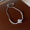 Pulsera Ajustable de Diamante Ovalado de Zirconia Chapada en Oro Real de Lujo Ligero Pulsera de Moda de Alto Sentido Pulsera Comodín para el Día a Día