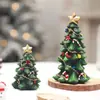 Decoraciones Navideñas Mini Árbol de Navidad Manualidades de Resina Adornos de Atmósfera para Fiesta de Escritorio Pequeños Regalos