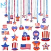 Juego al por mayor de Amazon para el Día de la Independencia Bandera del Día Nacional Americano Collar Gafas Pegatinas de Tatuaje