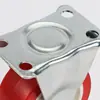Ruedas de PVC rojas de 2.5 pulgadas rueda direccional plana rueda de comedor laminada carrito de comedor ruedas fijas