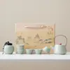 Juego de Té Kung Fu Ge Ware Guochao Caja de Regalo Set para Uso en Casa, Souvenirs para Eventos de Apertura de Empresa Cerámica, Personalizable con Logo