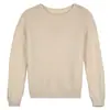 Nuevo Estilo Primavera 2025 Elegante Suéter de Terciopelo Andy Cuello Redondo Suéter Regular Ropa de Punto para Mujer