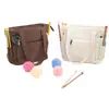 Bolsa de Armazenamento Tote de Fio de Veludo para Tricô de Fio DIY Bolsa Grande Capacidade Portátil Ferramenta de Crochê Armazenamento de Fio