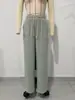 Pantalones casuales de lino de pierna ancha de cintura alta con cordón y bolsillo lateral Amazon 2026, pantalones de playa anchos y fluidos con cintura elástica
