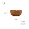Madeira de acácia Bacia de madeira japonesa Utensílios de mesa de madeira Lavatório doméstico Prato de frutas Tigela de salada Tigela de madeira inteira Hashis Tigela de sopa de madeira
