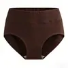 Calzones de Algodón Puro de Color Sólido para Mujer Tallas Grandes, Cómodos, Amigables con la Piel, Antibacterianos, Cintura Media-Alta, Elásticos, Moldeadores de Cadera Ropa Interior para Mujer