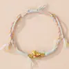 Novo Pulseira de Fio de Algodão Estilo Chinês Flor de Lótus Paz e Alegria DIY Feito à Mão Joias de Estilo Étnico Corda Multicolorida Atacado