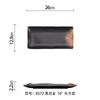 Vajilla de melamina dorada de malla negra, plato de sushi rectangular de estilo japonés, plato de plástico comercial de tienda de barbacoa de porcelana de imitación de alta calidad