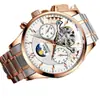 Reloj BIDEN para Hombre Automático Multifuncional Mecánico Sol-Luna-Estrellas Luminoso Resistente al Agua Biden puede