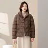 Abrigo Corto de Algodón Estilo Chino para Mujer en Otoño e Invierno, Chaqueta Holgada con Cuello Alto, Abrigo de Algodón Delgado, Chaqueta de Algodón Estilo Chino, Ropa de Invierno para Mujer