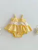 Nuevo Estilo de Verano Vestido Sencillo con Tirantes para Bebés y Niños Pequeños, Casual, Fresco y Dulce Mono de Una Pieza Triángulo para Bebés Niñas en Verano