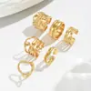 Anillo Geométrico de Alto Gama para Mujer, Conjunto de Anillos Irregulares Versátiles de Diseño Abierto, Joyería Europea y Americana Transfronteriza de Nicho