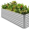 Suministro Exclusivo Transfronterizo de Cajas de Semilleros de Metal de 47 Pulgadas para Huerto, Cajas para Plantar Flores en Patio, Macizos de Flores, Camas de Jardín