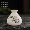 Mini Vaso de Cerâmica com Desenhos de Ameixa, Orquídea, Bambu e Crisântemo, Pequeno Arranjo de Flores Hidropônicas, Adereço de Decoração de Moldura de Flor de Dinheiro, Pequeno Ornamento