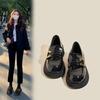 Vintage Mary Jane Sapatos de Couro Pequeno Sola Grossa Aumentada Loafers Mulheres 2023 Nova Moda Casual All-match Nicho Sapatos Femininos