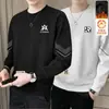 Envio RápidoNovo Moletom Outono/Inverno com Forro de Fleece, Corte Solto, Gola Redonda, Manga Longa, Camiseta Básica da Moda Masculina