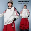 Disfraces de Baile Callejero para Niños Estilo Retro Americano Sudadera de Bloques de Color Frescos Conjunto de Otoño Ropa de Hip Hop para Baile Callejero