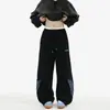 Calça Casual Listrada Estilo Americano para Homens, Moda High Street Primavera e Outono Calças de Cintura Alta de Perna Reta, Calças Longas Esportivas Simples Versáteis para Adolescentes