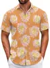 Camisa hawaiana de manga corta transfronteriza con cuello camisero, estilo casual europeo y americano, estampado de verano para hombre