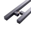 Manija de Puerta de Vidrio de Acero Inoxidable de Tubo Cuadrado Engrosado, Manija de Puerta de Madera Estilo Chino Resistente a Huellas Dactilares, Fabricante de Manijas de Puerta de Habitación Privada