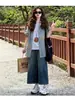 Jeans Retro Cortos de Talla Grande Americana para Mujer Verano 2025 Nuevos de Cintura Alta Sueltos Casuales Finos de Pierna Ancha
