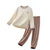 Pijama Adolescente, Conjunto de Roupa de Casa Infantil 100% Algodão, Roupas de Ar Condicionado para Meninos Primavera e Verão, Camisetas de Base Femininas para Estudantes