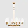 Candelabro de cobre estilo americano, lámpara de sala, lámpara sencilla de comedor, lámpara de dormitorio vintage de 12 brazos, lámpara de cobre de América del Norte, candelabro artístico