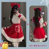 Amor Ropa Interior Sexy Uniforme Traje Sexy de Navidad Uniforme Falda Roja de Tirantes de Felpa Traje de Pura Pasión