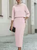2026 Comercio Exterior Transfronterizo Sitio Independiente de Amazon Moda Femenina Europea y Americana Nuevo Conjunto de Dos Piezas con Top para el Trabajo y Falda Bodycon