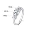 Direto da fábrica 925 Sterling Silver Moissanite Anel Mulheres Light Luxury Atmospheric Plating 18K Platinum III High-end All-match