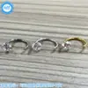 Anillo de Herradura con Zirconia de Cuatro Garras de Aleación de Titanio G23 Perforación de Nariz Joyería F136 Titanio Anillo de Herradura Sin Quitar Aleación de Titanio