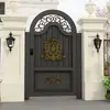 Puerta de Jardín de Hierro Forjado Aleación de Aluminio Puerta de Patio de Villa Valla de Campo Jardín Acero Inoxidable Individual y Doble Arco Exterior
