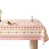 Toalha de Mesa Fresca Estilo Fair Isle Impermeável e à Prova de Óleo 2026 Luxo Leve Ambiente de Alto Padrão Lavável Toalha de Mesa Retangular
