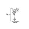 Hengsen F136 liga de titânio zircônia incrustada pentagrama laço rosca interna parafuso haste para piercing labial piercing de cartilagem pino de osso da orelha