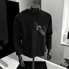Moda Americana Outonal Desconstruída Pesada Manga Longa Masculina Casual Outono/Inverno Camada Base Tendência Versátil Top Masculino