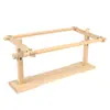 Venta al por mayor de fábrica Soporte giratorio de escritorio de madera de haya maciza para bordado + Marco de bordado de madera de haya Accesorios para bordado de punto de cruz
