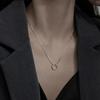Colar Geométrico de Argola Feminino Design de Nicho Senso de Luxo Leve Estilo Frio Corrente para Clavícula Elegante Simples Que Não Desbota Senso de Alta Qualidade