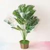 Planta Artificial Nórdica Simple Creativa en Maceta Hoja Verde Hoja Verde de Ingeniería 18 Ramas Planta Hoja de Tortuga Material para Pared de Plantas