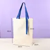 Bolsa Tote de Lona Transfronteiriça Personalizada Lisa DIY Fita Fivela Magnética Bolsa Tote de Compras Bolsa Tote Publicitária Personalização