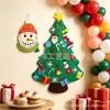 Nuevo árbol de Navidad de fieltro transfronterizo, decoración navideña DIY, colgantes navideños no tejidos, árbol de Navidad de fieltro