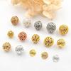14k cor de ouro retendo micro incrustação bola de zircão colorido bola oca jóias acessórios colar pulseira frisada talão material