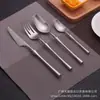 Venta al por mayor de fábrica cintura pequeña plata acero inoxidable 304 mango largo vajilla cuchillo para bistec cuchara cuchara de café vajilla portátil
