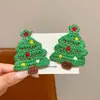 Pasador de Navidad para Niñas, Adorno para la Cabeza de Lana Tejida, Alce del Bosque, Árbol de Navidad, Lindo Pasador Festivo para Niñas, Pinza Lateral