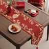 Nuevo camino de mesa de boda estilo chino, mantel largo rojo, lujo ligero, festivo, para decoración de habitación de boda, decoración de sala de estar, venta al por mayor